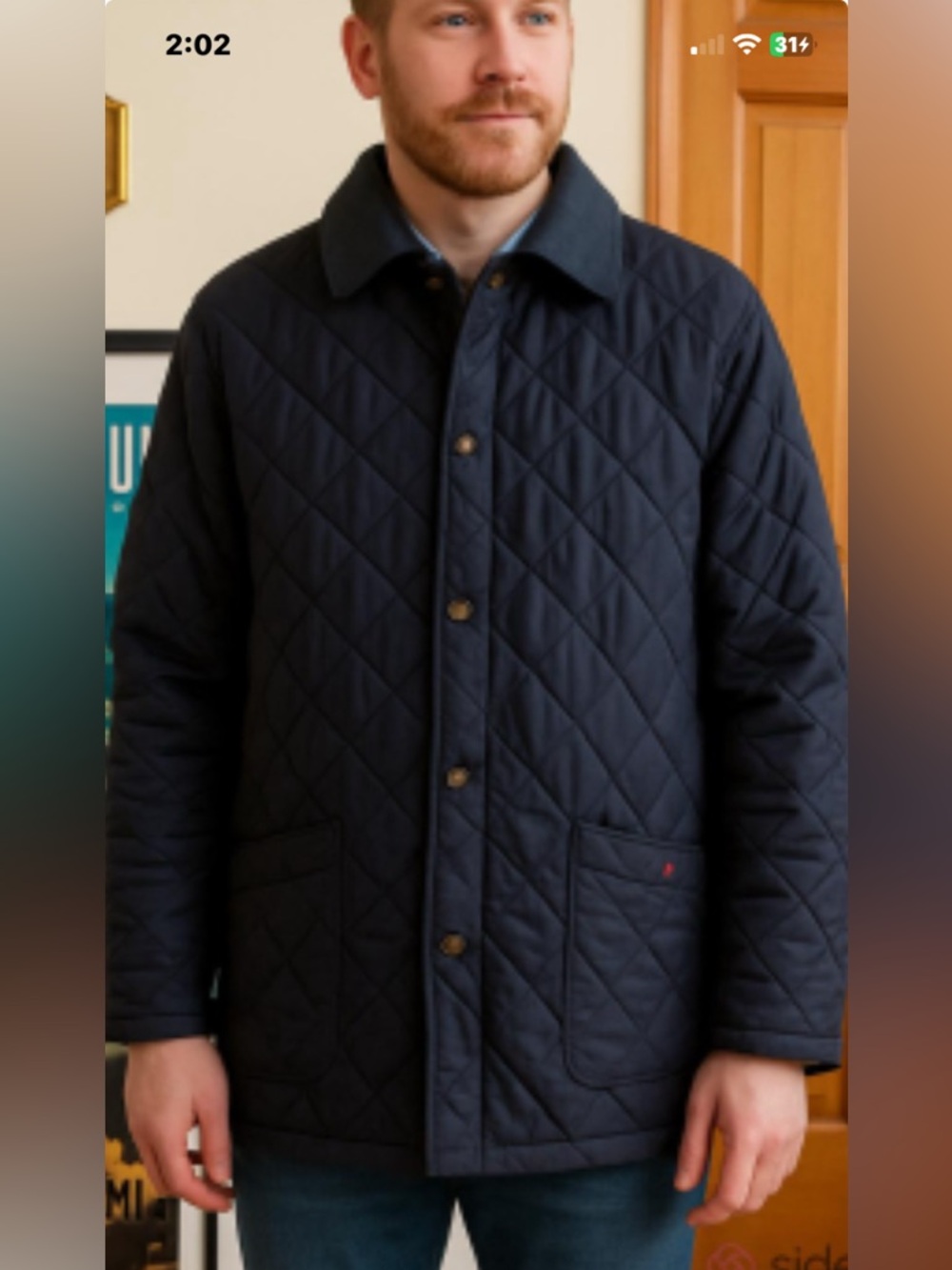 BARBOUR MENS LIDDESDALE QUILTED FIELD JACKET COAT NAVY SIZE / X Large